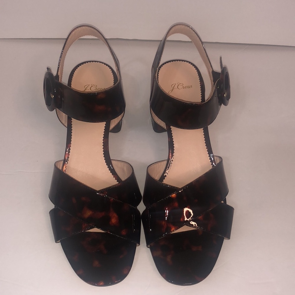J Crew tortoise penny strappy sandals open toe shoes size 10 1/2